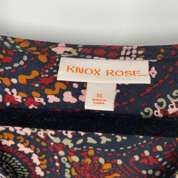 Knox Rose Dress Long Sleeve Sz‎ XL Paisley Print Midi Boho Bohemian Peasant - Picture 2 of 13